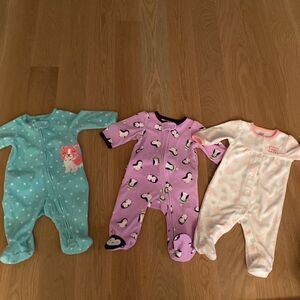 Carters micro fleece footie pajama one piece 3M